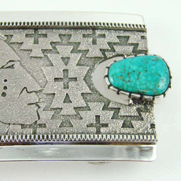 Kingman Turquoise Buckle by Richard Tsosie - Garland's