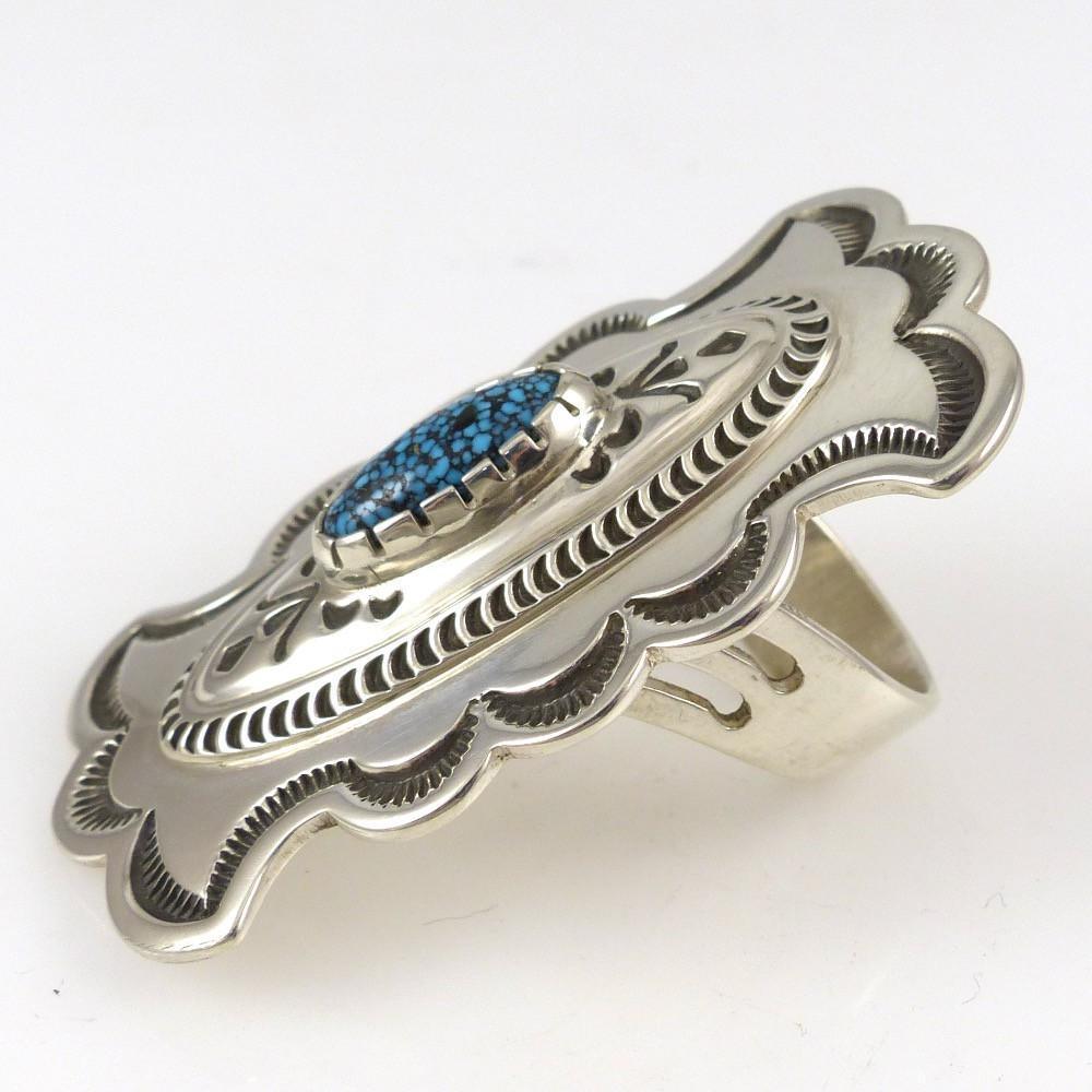 Kingman Turquoise Concho Ring by Fidel Bahe - Garland's