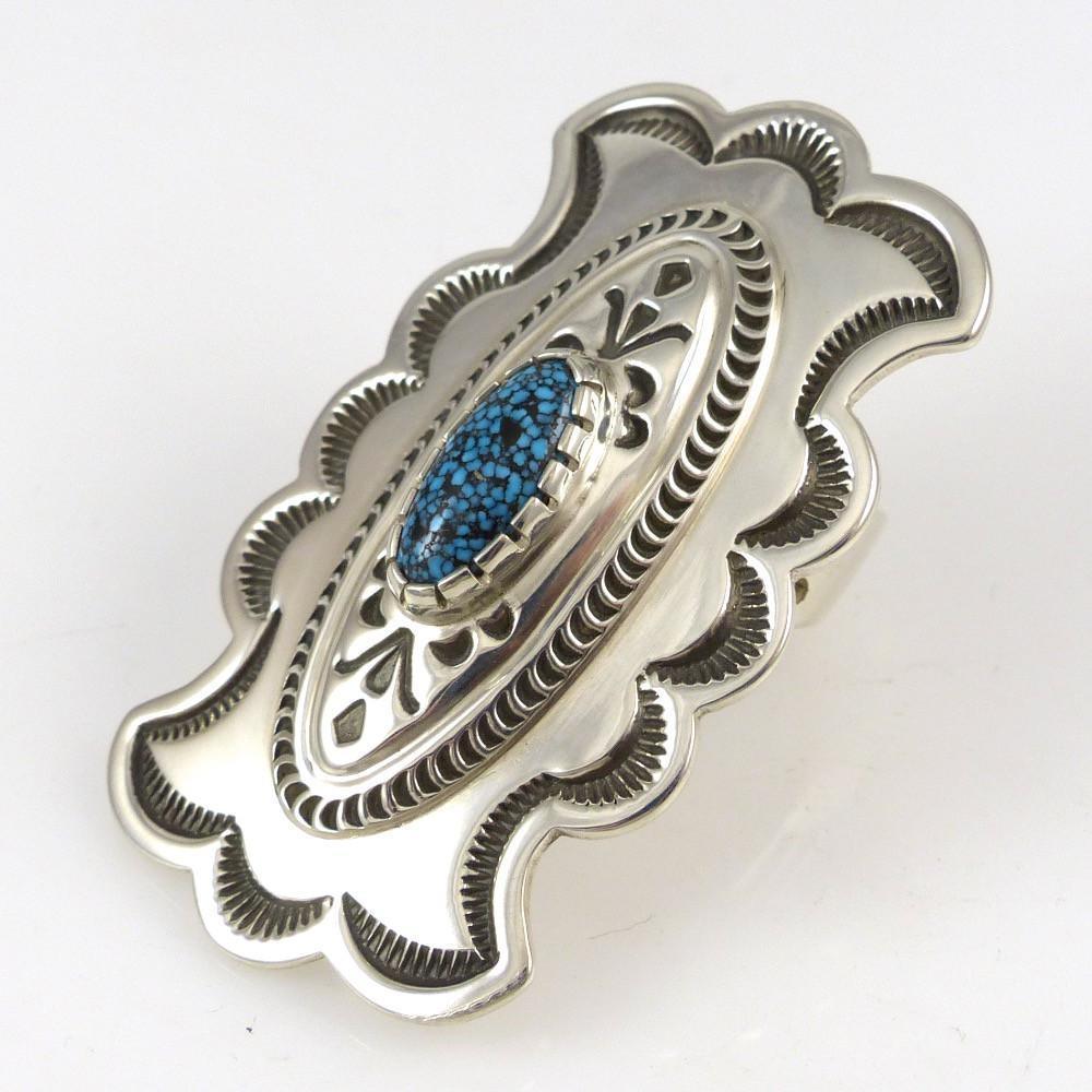 Kingman Turquoise Concho Ring by Fidel Bahe - Garland's