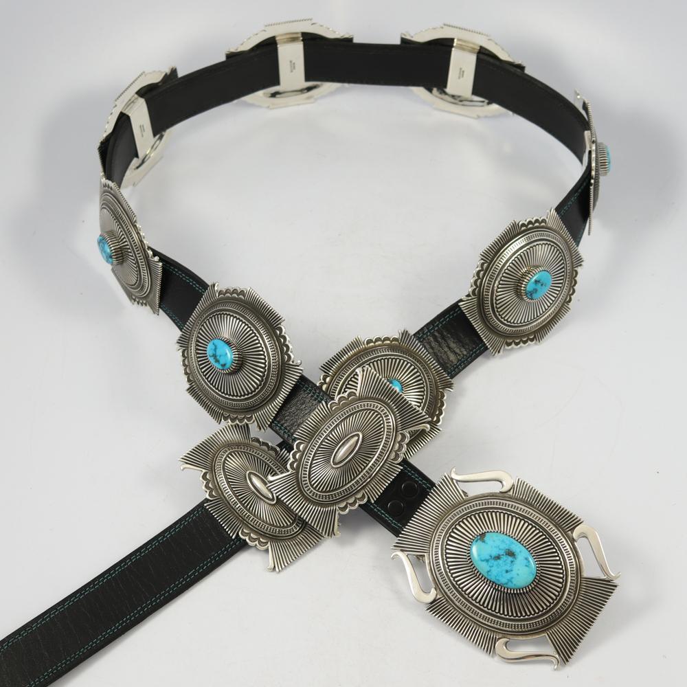 Morenci Turquoise Concha Belt by Ron Bedonie - Garland's