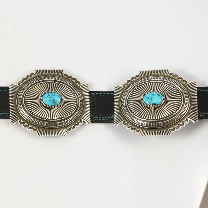 Morenci Turquoise Concha Belt by Ron Bedonie - Garland's