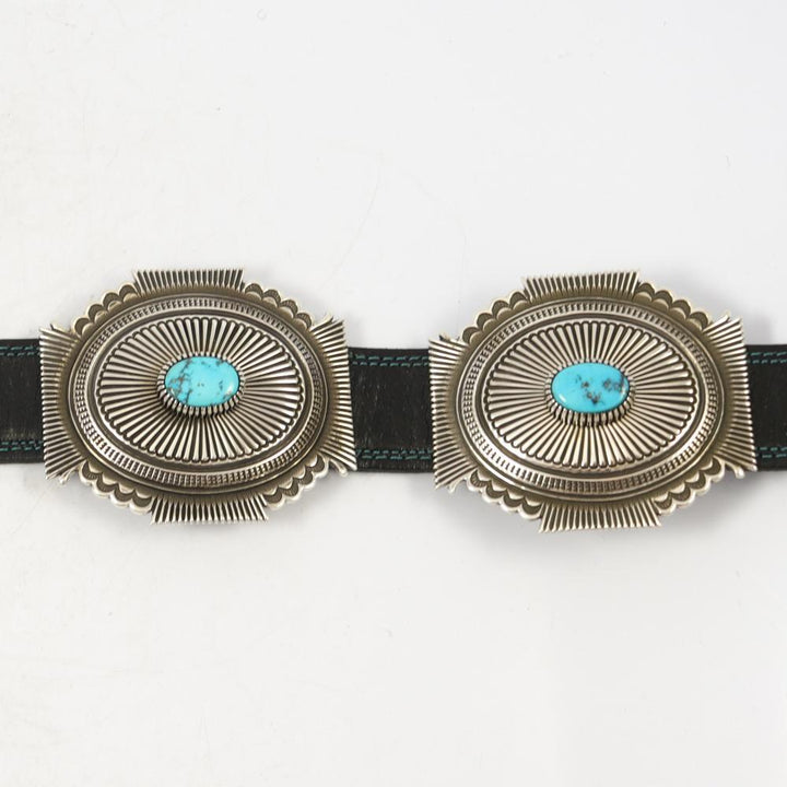 Morenci Turquoise Concha Belt by Ron Bedonie - Garland's