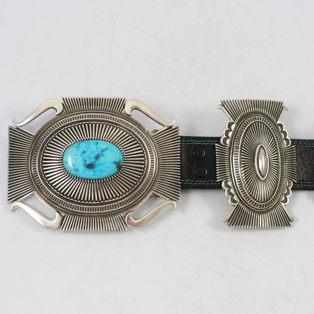 Morenci Turquoise Concha Belt by Ron Bedonie - Garland's