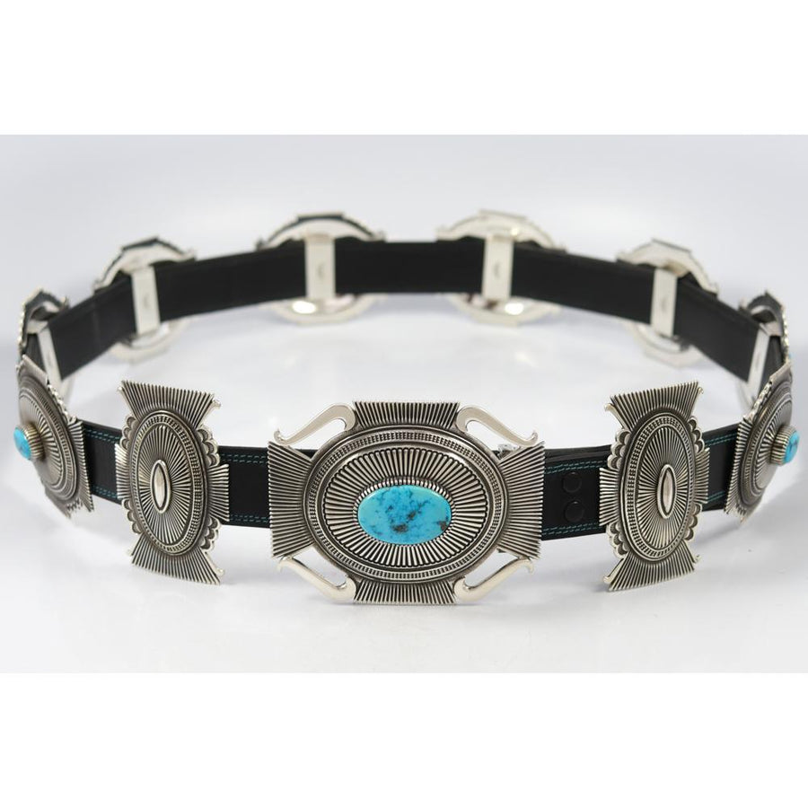 Morenci Turquoise Concha Belt by Ron Bedonie - Garland's