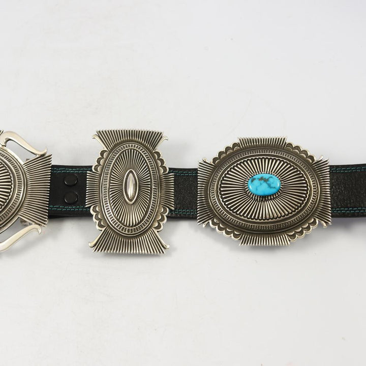 Morenci Turquoise Concha Belt by Ron Bedonie - Garland's