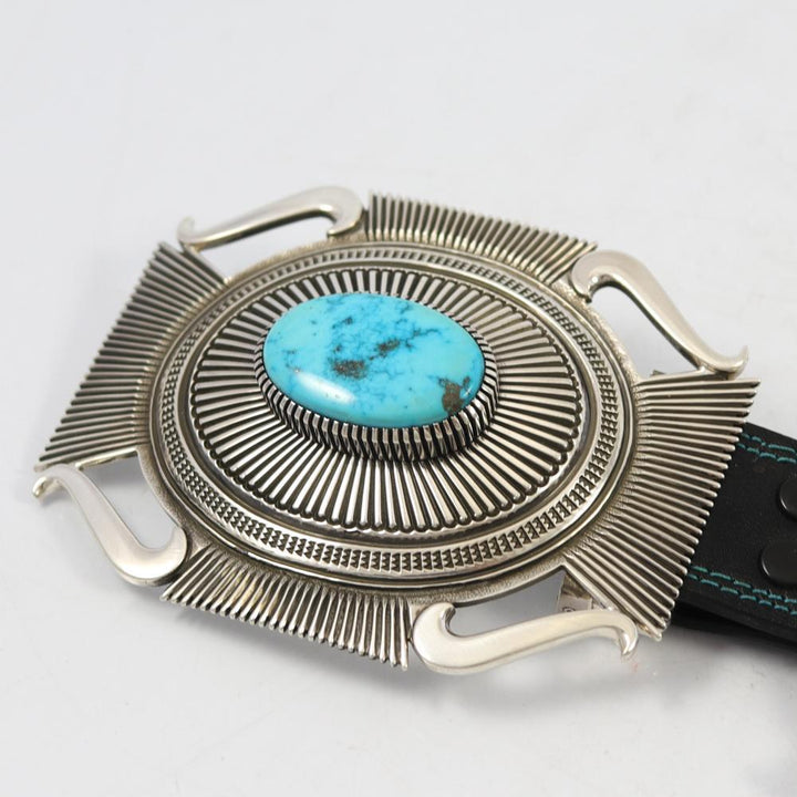 Morenci Turquoise Concha Belt by Ron Bedonie - Garland's