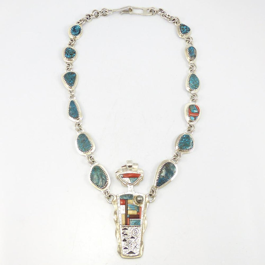 Red Mountain Turquoise Necklace by Lyndon B. Tsosie - Garland's