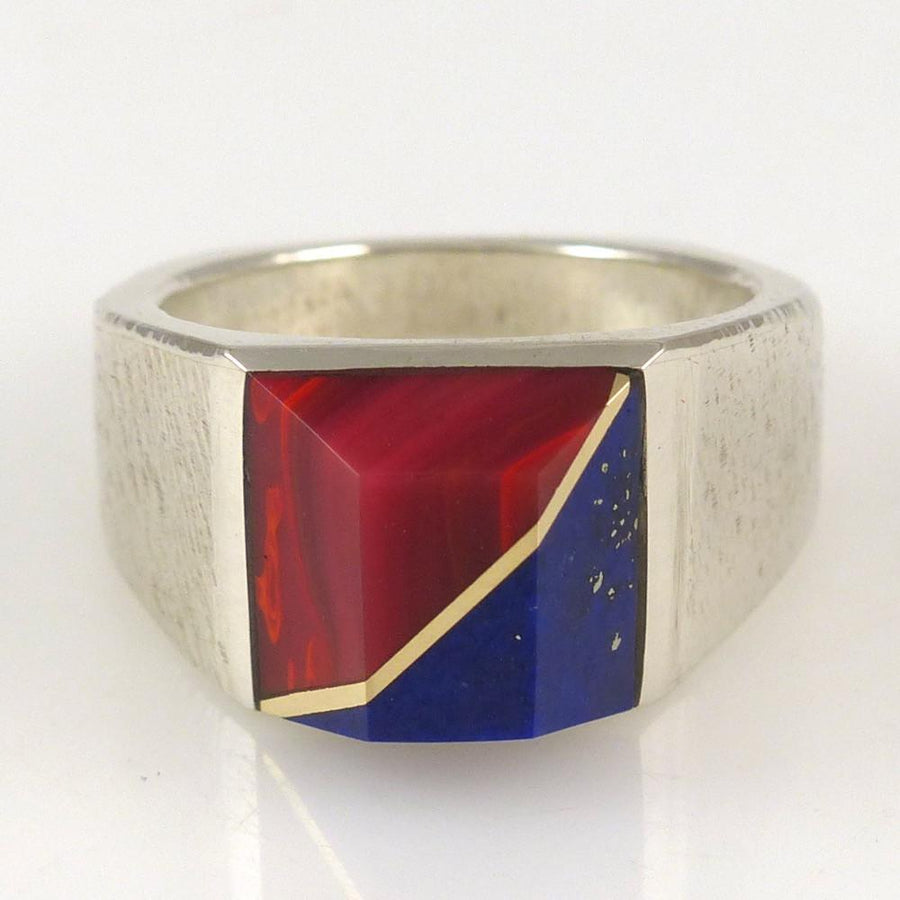 Rosarita and Lapis Ring by Duane Maktima - Garland's