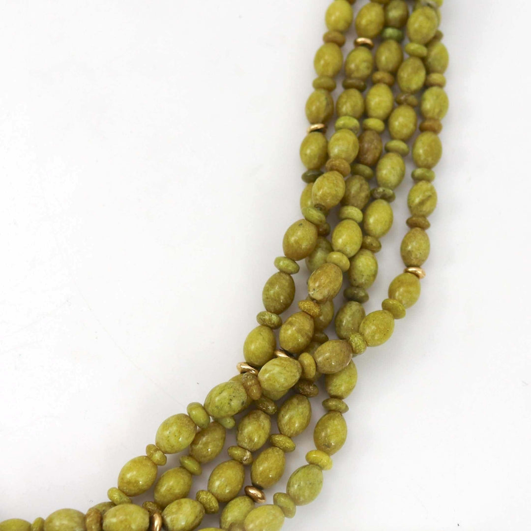 Serpentine and Gold Necklace by Joe and Terry Reano - Garland's