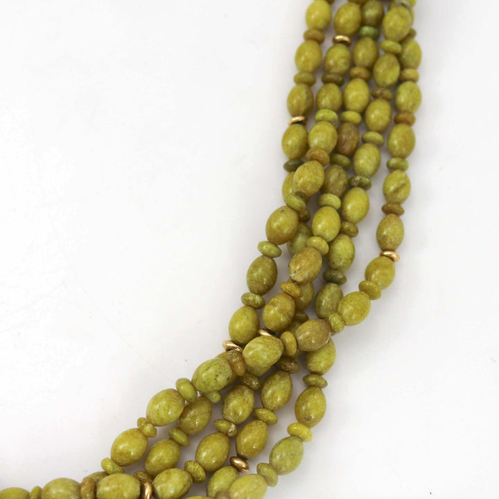 Serpentine and Gold Necklace by Joe and Terry Reano - Garland's