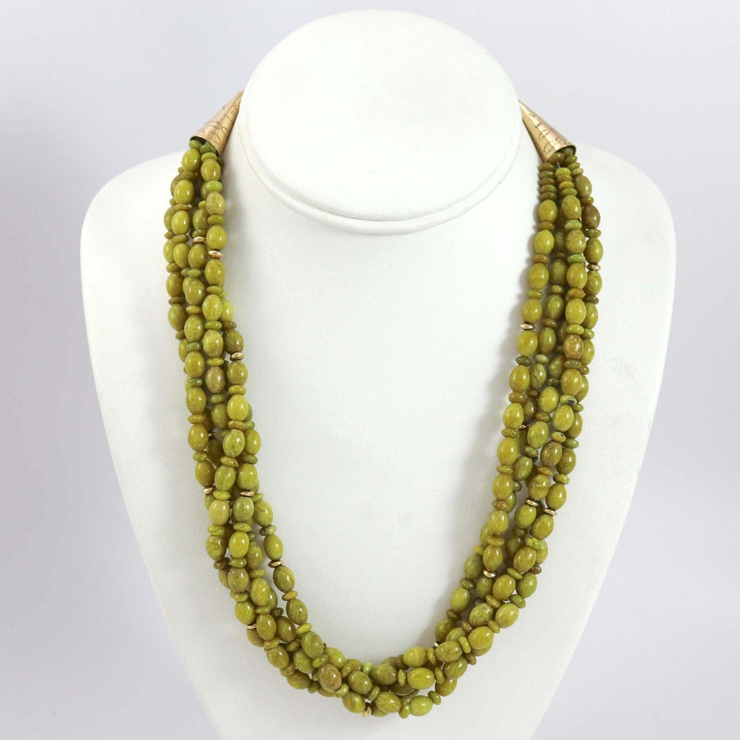 Serpentine and Gold Necklace by Joe and Terry Reano - Garland's