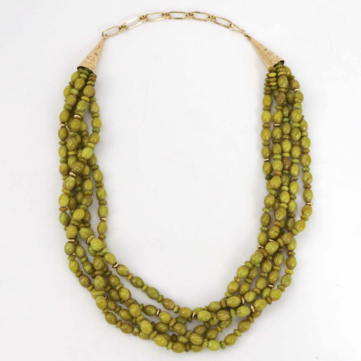 Serpentine and Gold Necklace by Joe and Terry Reano - Garland's