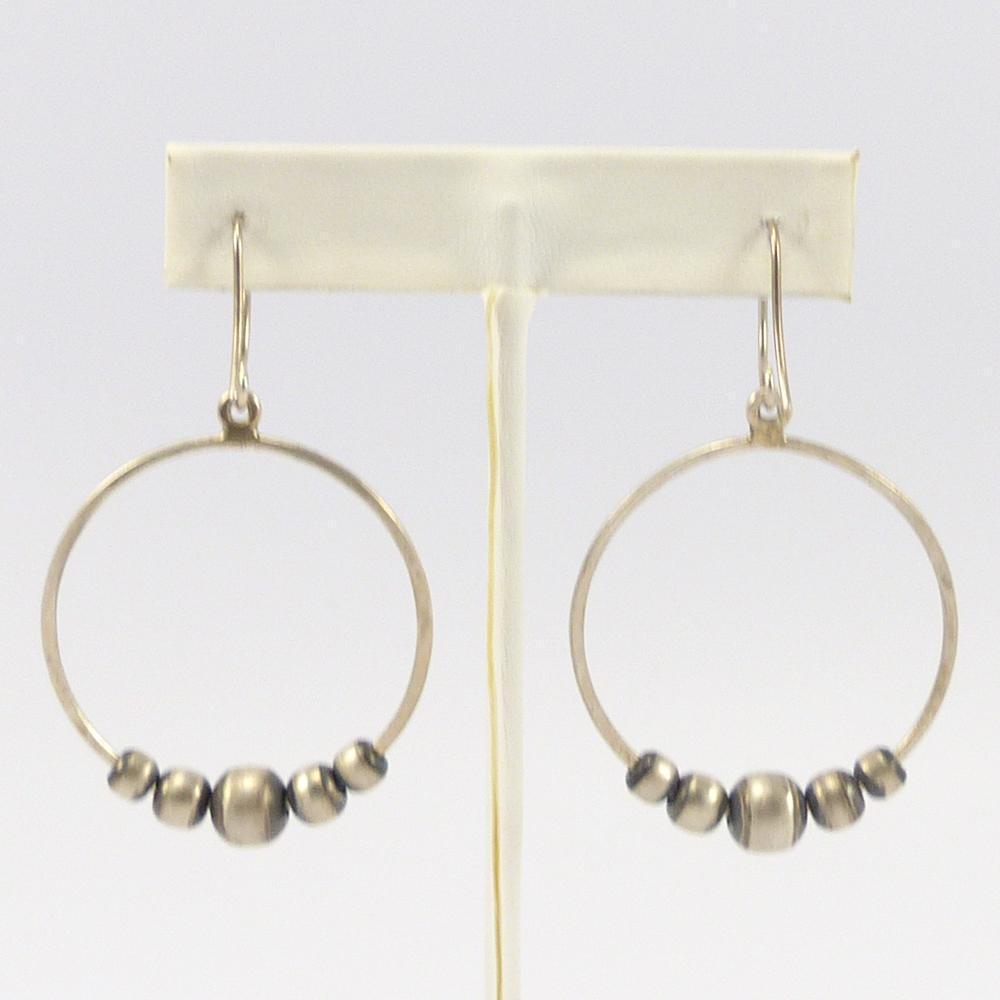 Silver Bead Hoop Earrings by Don Lucas - Garland&