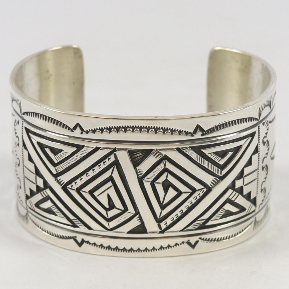 Silver Oerlay Cuff by Peter Nelson - Garland's