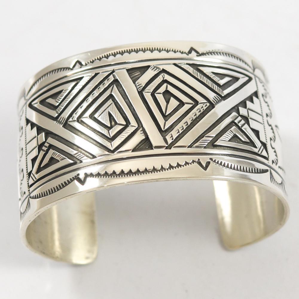 Silver Oerlay Cuff by Peter Nelson - Garland's