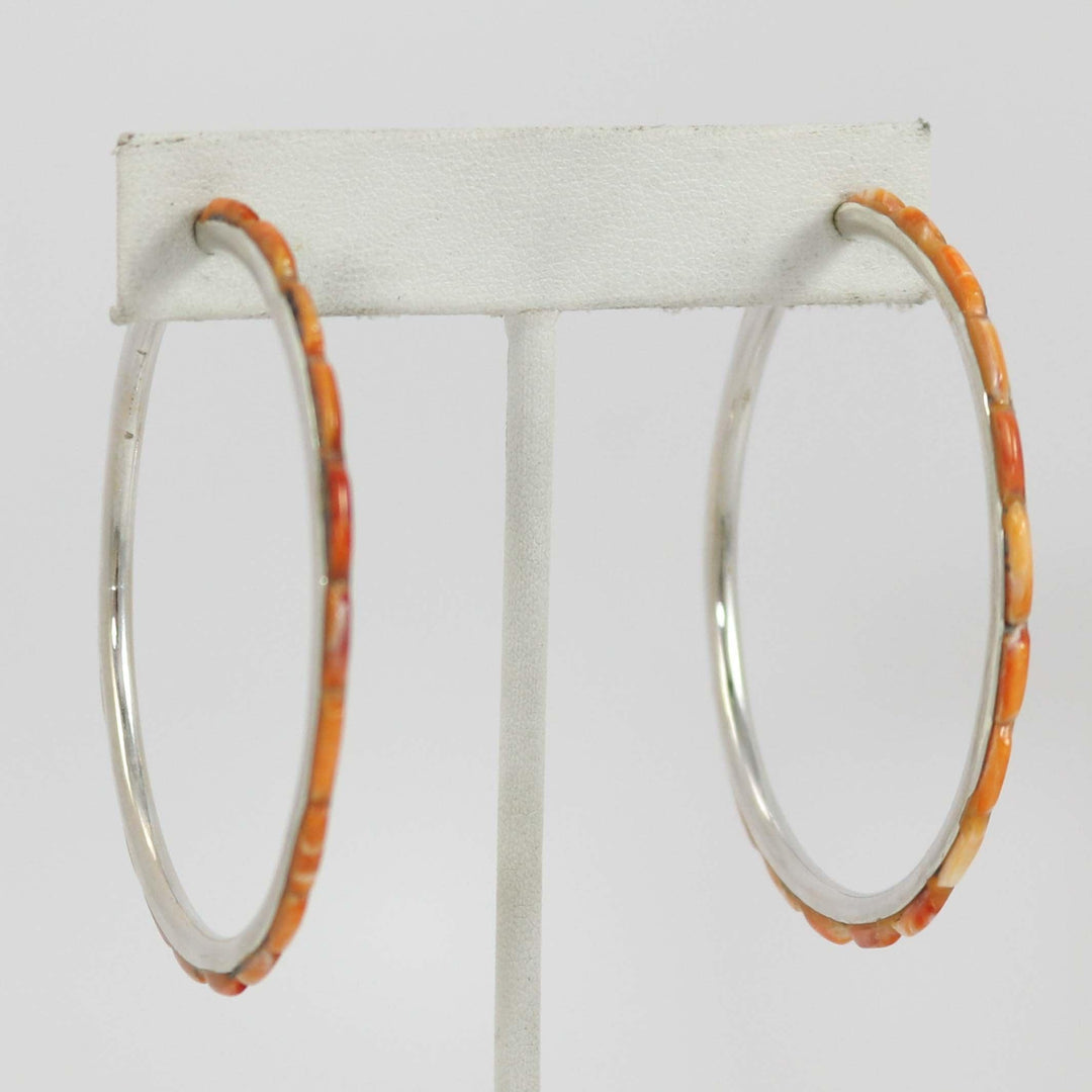 Spiny Oyster Hoop Earrings by Federico - Garland's