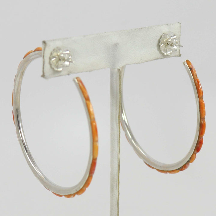 Spiny Oyster Hoop Earrings by Federico - Garland's