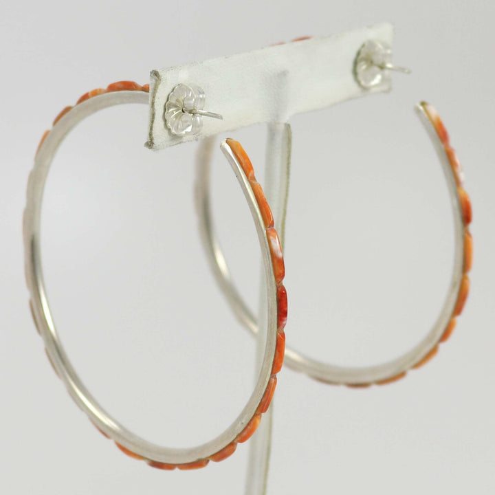 Spiny Oyster Shell Hoop Earrings by Federico - Garland's