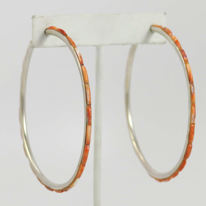 Spiny Oyster Shell Hoop Earrings by Federico - Garland's