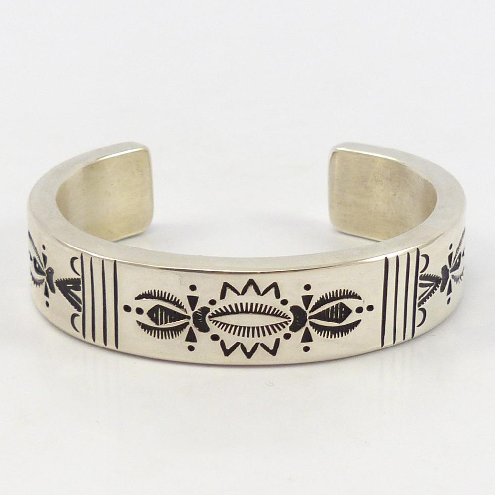 Stamped Silver Cuff by Charlie John - Garland's