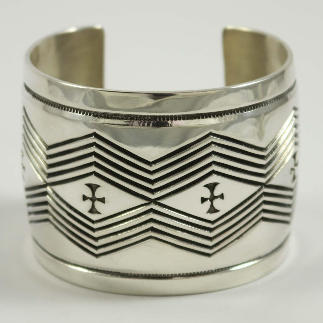 Stamped Silver Cuff by Edison Cummings - Garland's