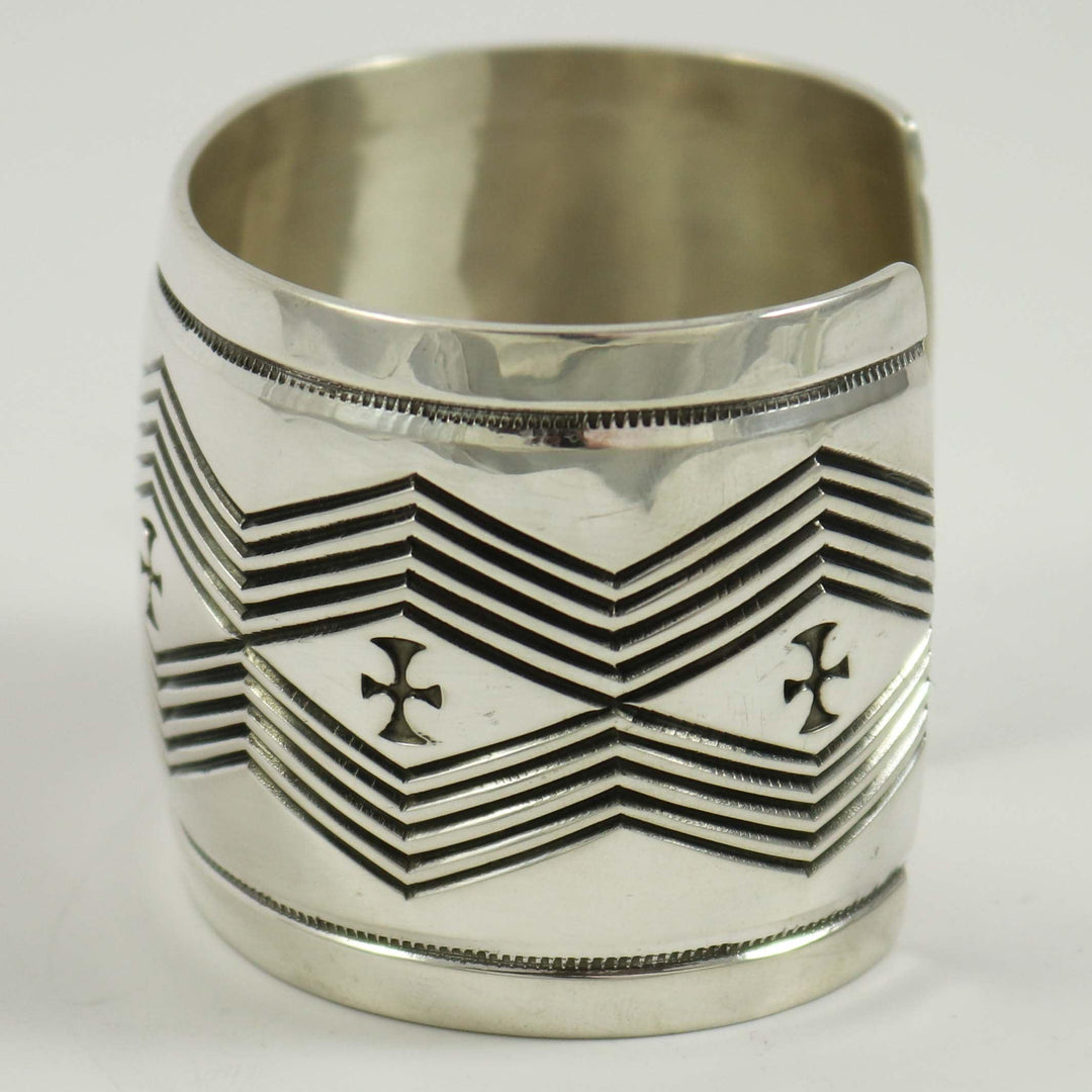 Stamped Silver Cuff by Edison Cummings - Garland's