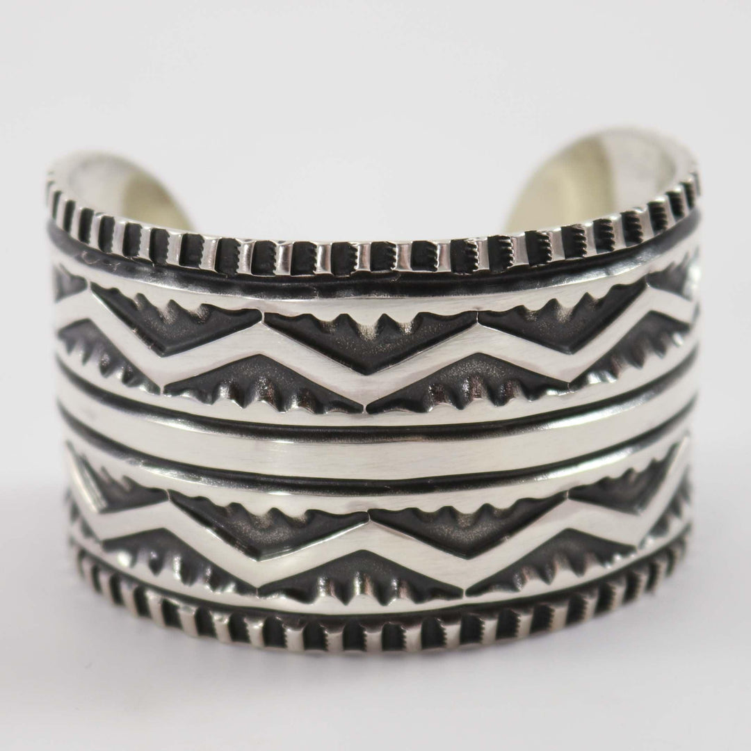 Stamped Silver Cuff by Elvira Bill - Garland's