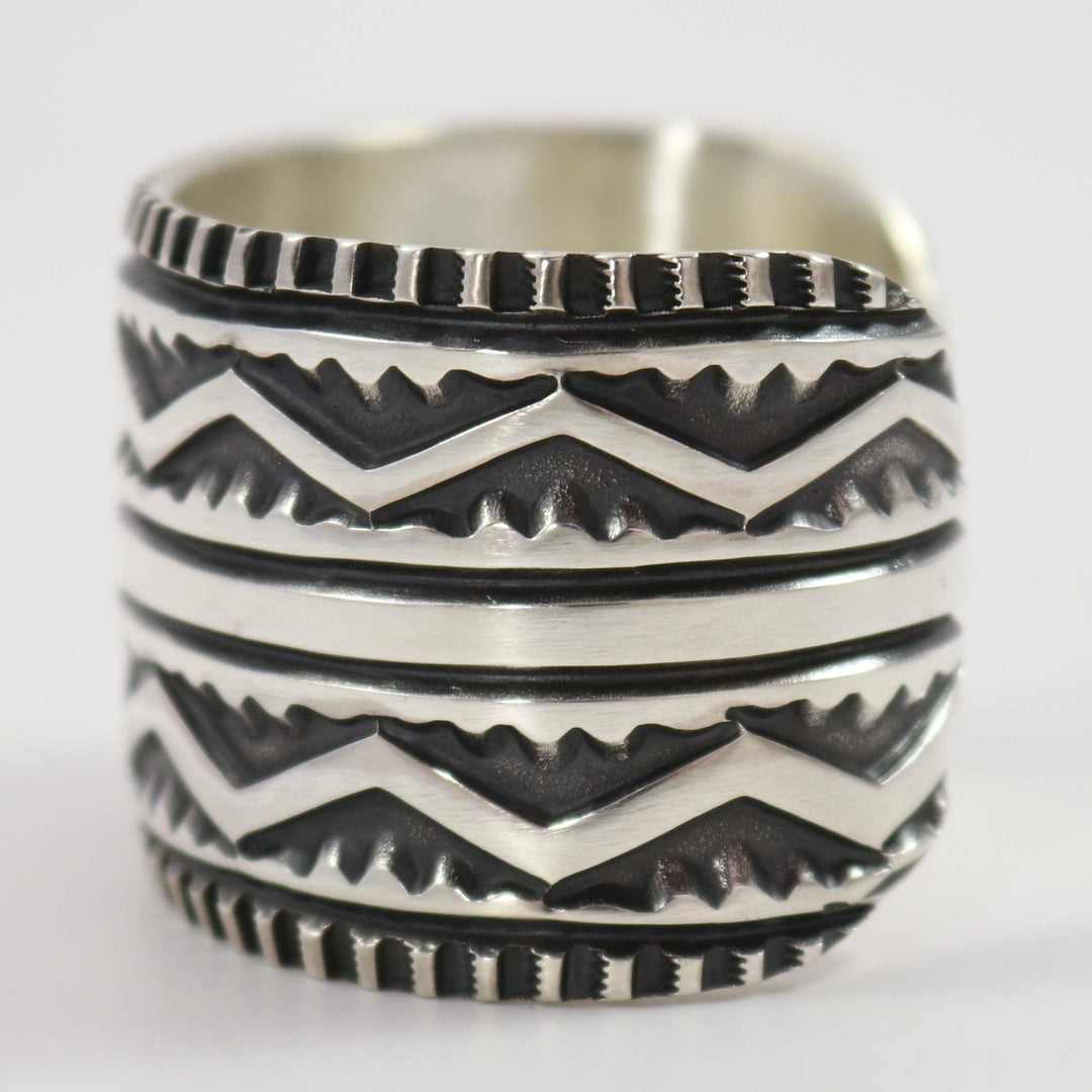 Stamped Silver Cuff by Elvira Bill - Garland's