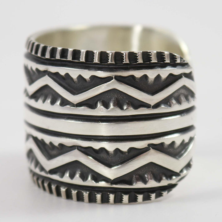 Stamped Silver Cuff by Elvira Bill - Garland's