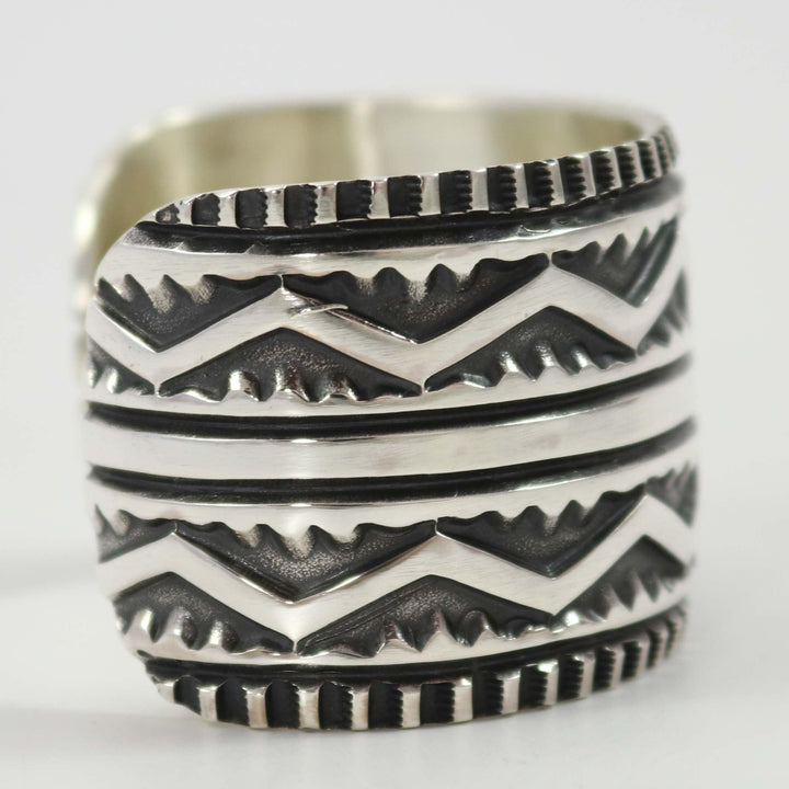 Stamped Silver Cuff by Elvira Bill - Garland's