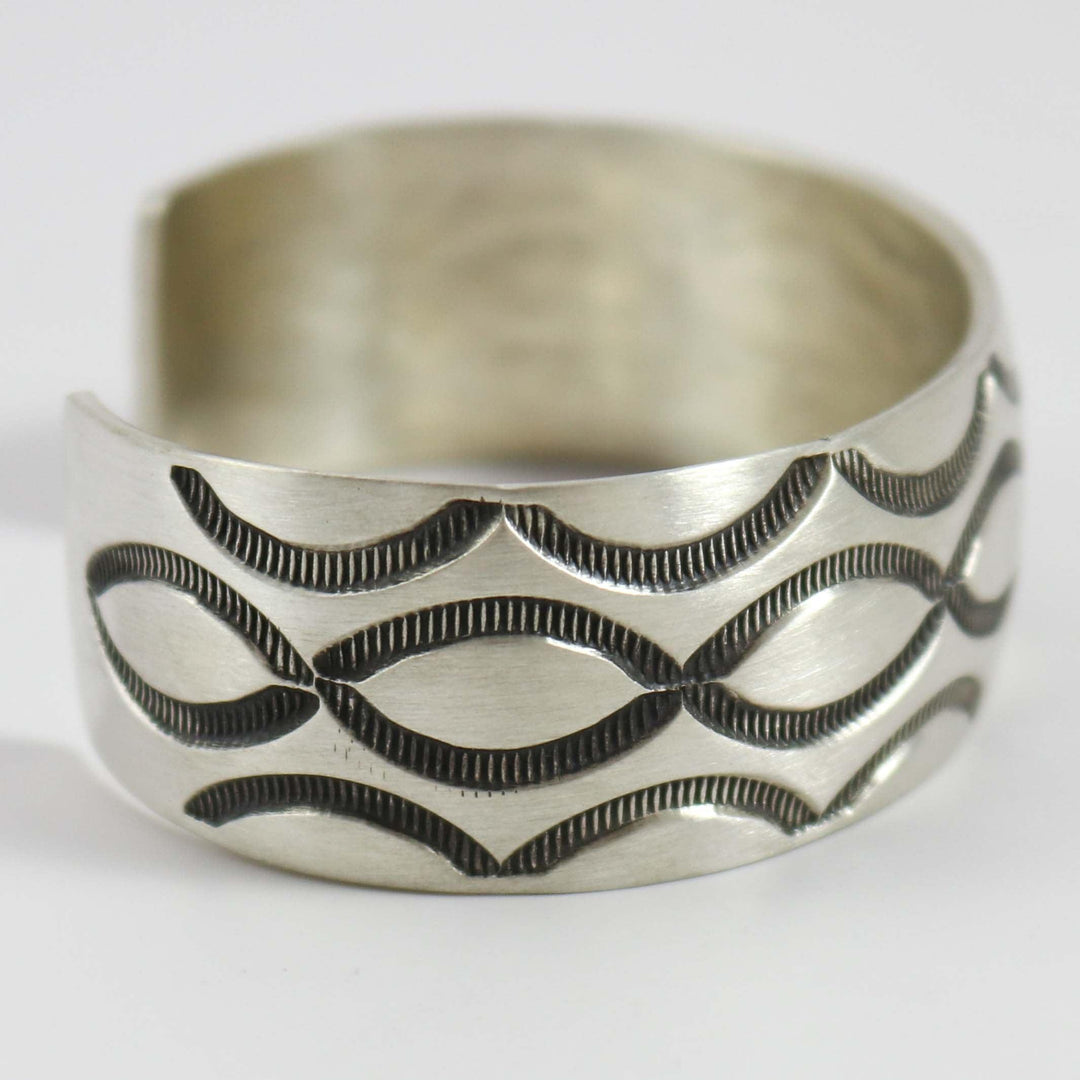 Stamped Silver Cuff by Justin Benally - Garland's