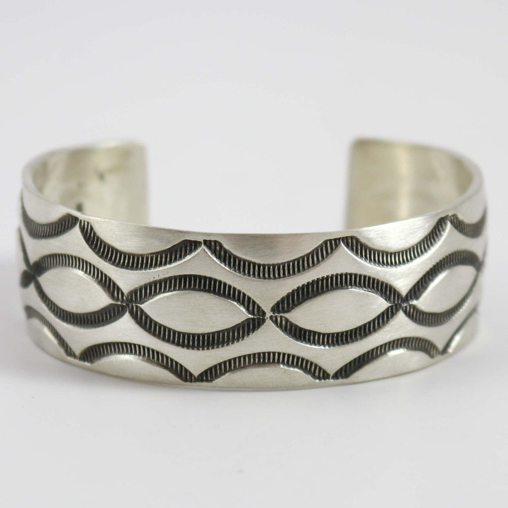 Stamped Silver Cuff by Justin Benally - Garland's