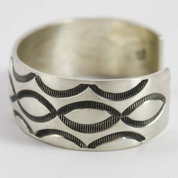 Stamped Silver Cuff by Justin Benally - Garland's
