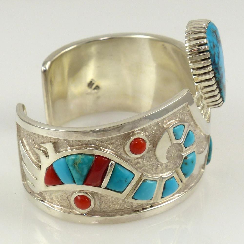 Turquoise and Coral Cuff by Michael Perry - Garland's