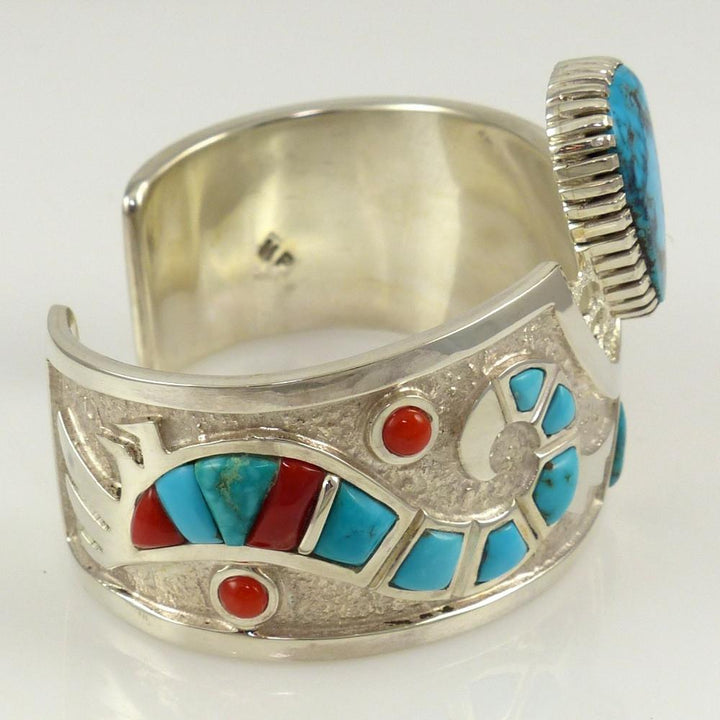 Turquoise and Coral Cuff by Michael Perry - Garland's