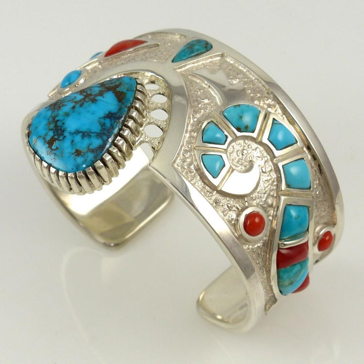 Turquoise and Coral Cuff by Michael Perry - Garland's