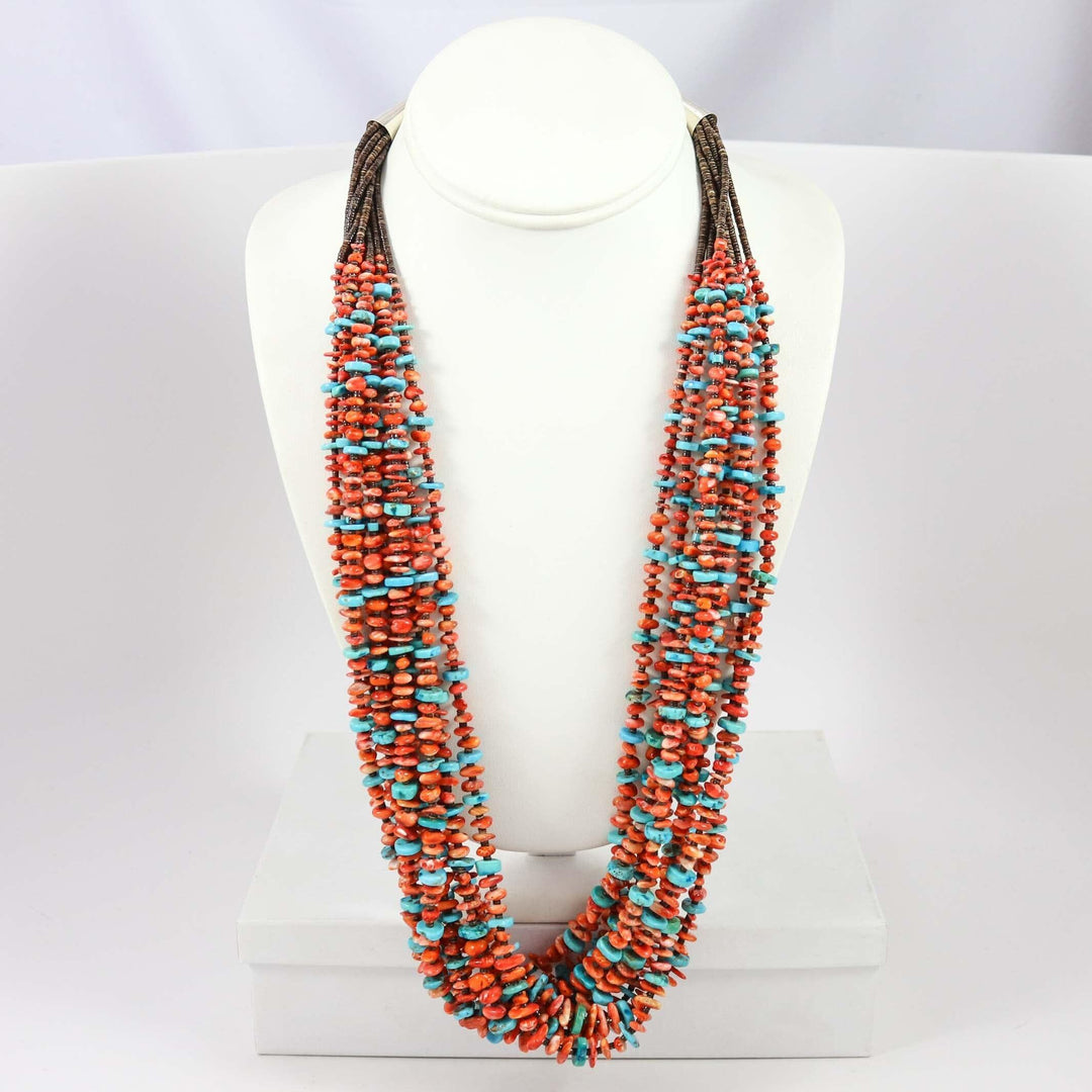Turquoise and Spiny Necklace by Kenneth Aguilar - Garland's