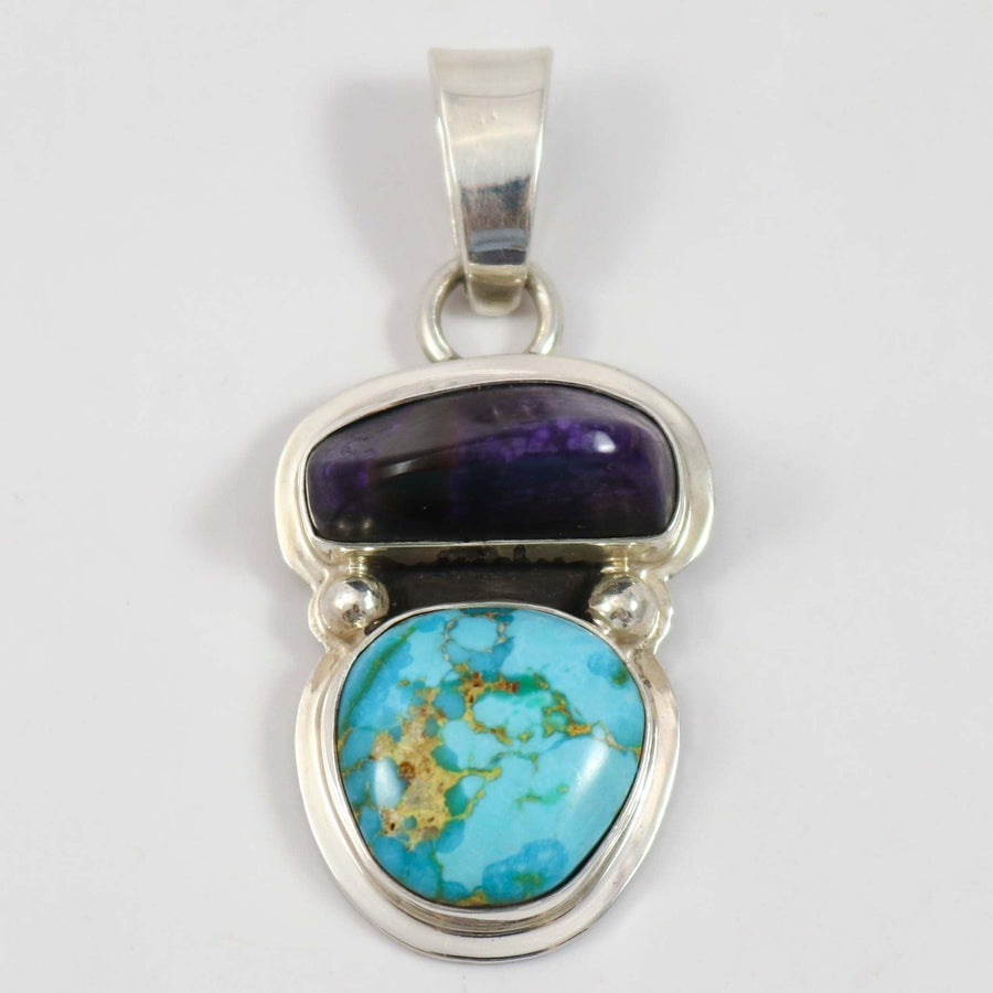 Turquoise and Sugilite Pendant by Tommy Jackson - Garland's